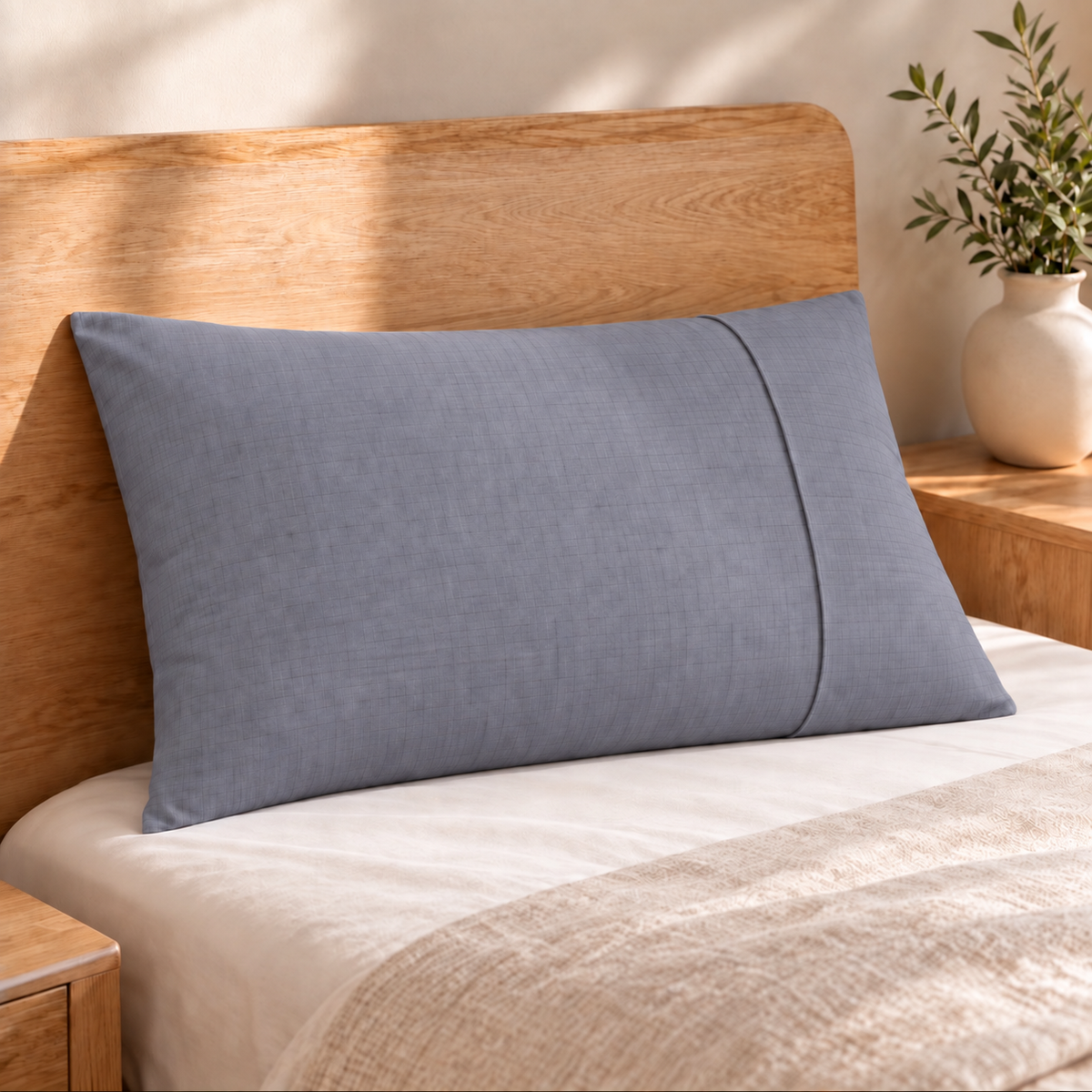 Gray grounding pillowcase